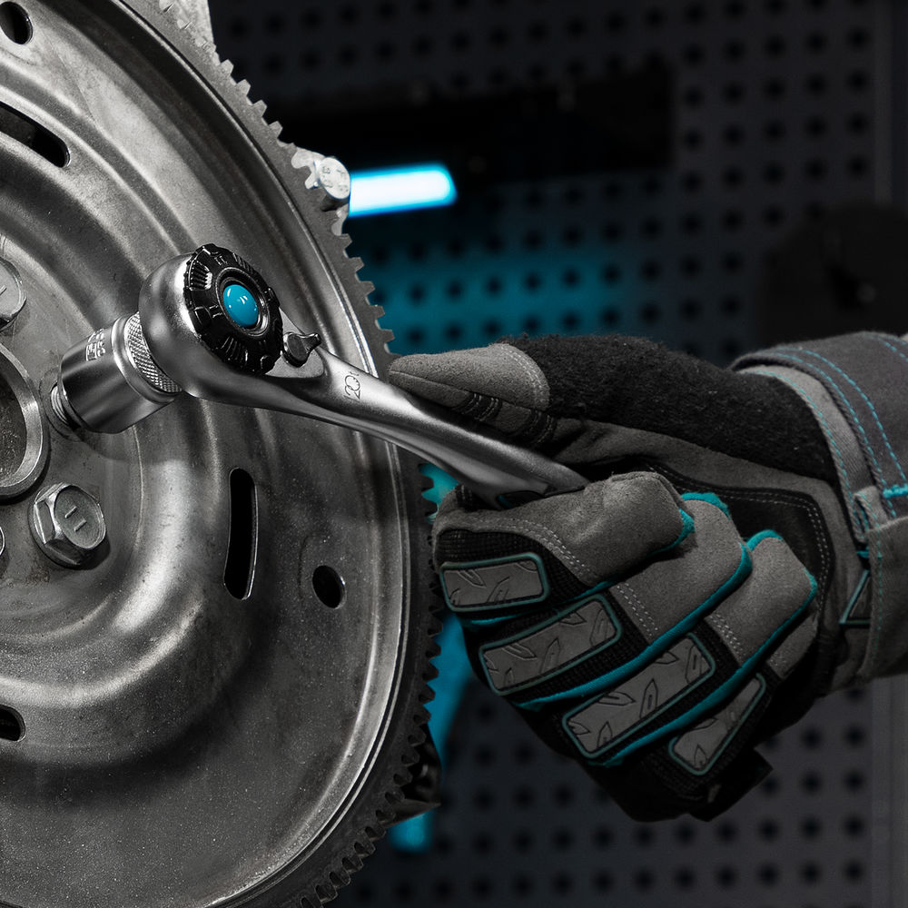 Набор торцевых головок, трещотка 120 зубьев, 3/8, CrV, 12 предметов Gross