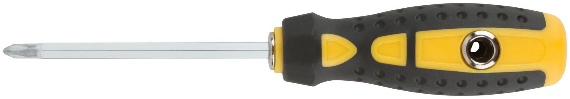 Отвертка с переставным жалом Профи, прямая и Т-обр., CrV сталь, прорезин.ручка, 6х130 мм РН2/SL6 (56230)