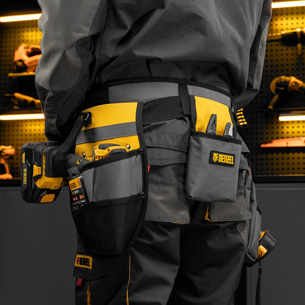 Пояс монтажника, сумки поясные, кобура для шуруповерта Denzel