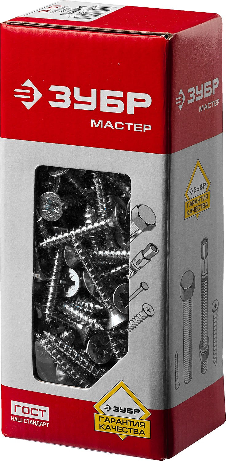 Саморез универсальный 40 х 6.0 мм, белый цинк, 180 шт СУ-Б ЗУБР 4-300371-60-040