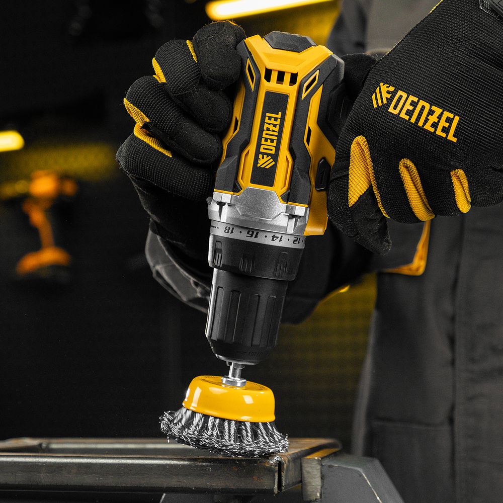 Щетка для дрели, 65 мм, Чашка, со шпилькой, нержавеющая крученая проволока Denzel (744643)