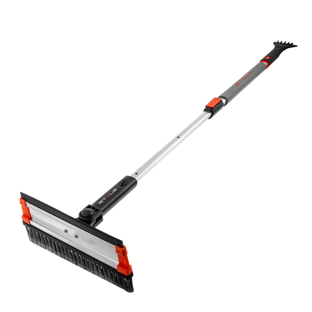 Щетка-сметка для снега со скребком и водосгоном, телескопическая, поворотная голова Stels (55299)