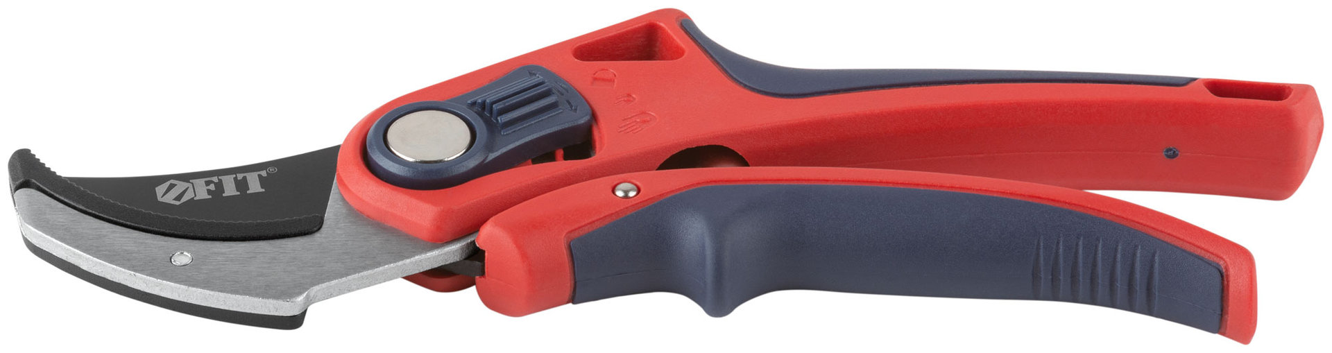 Секатор, режущие кромки встык с наковальней, регулир. раскрытия, ленточная пружина, прорезин. ручки 210 мм (77091)