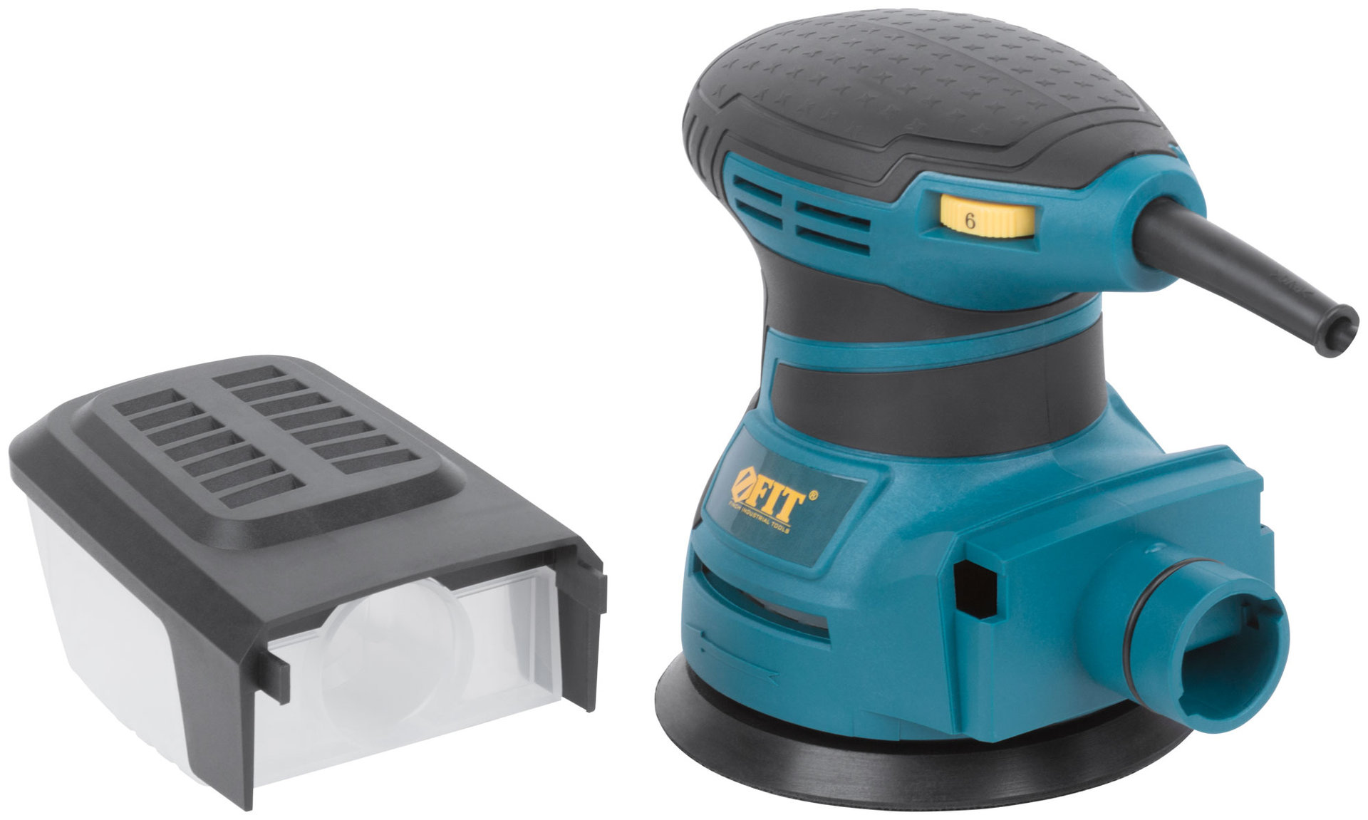 Шлифмашина эксцентриковая 350 Вт; 3000-13000 об/мин; 125 мм; 1,5 кг; липучка; пластик. контейнер; коробка (80582)