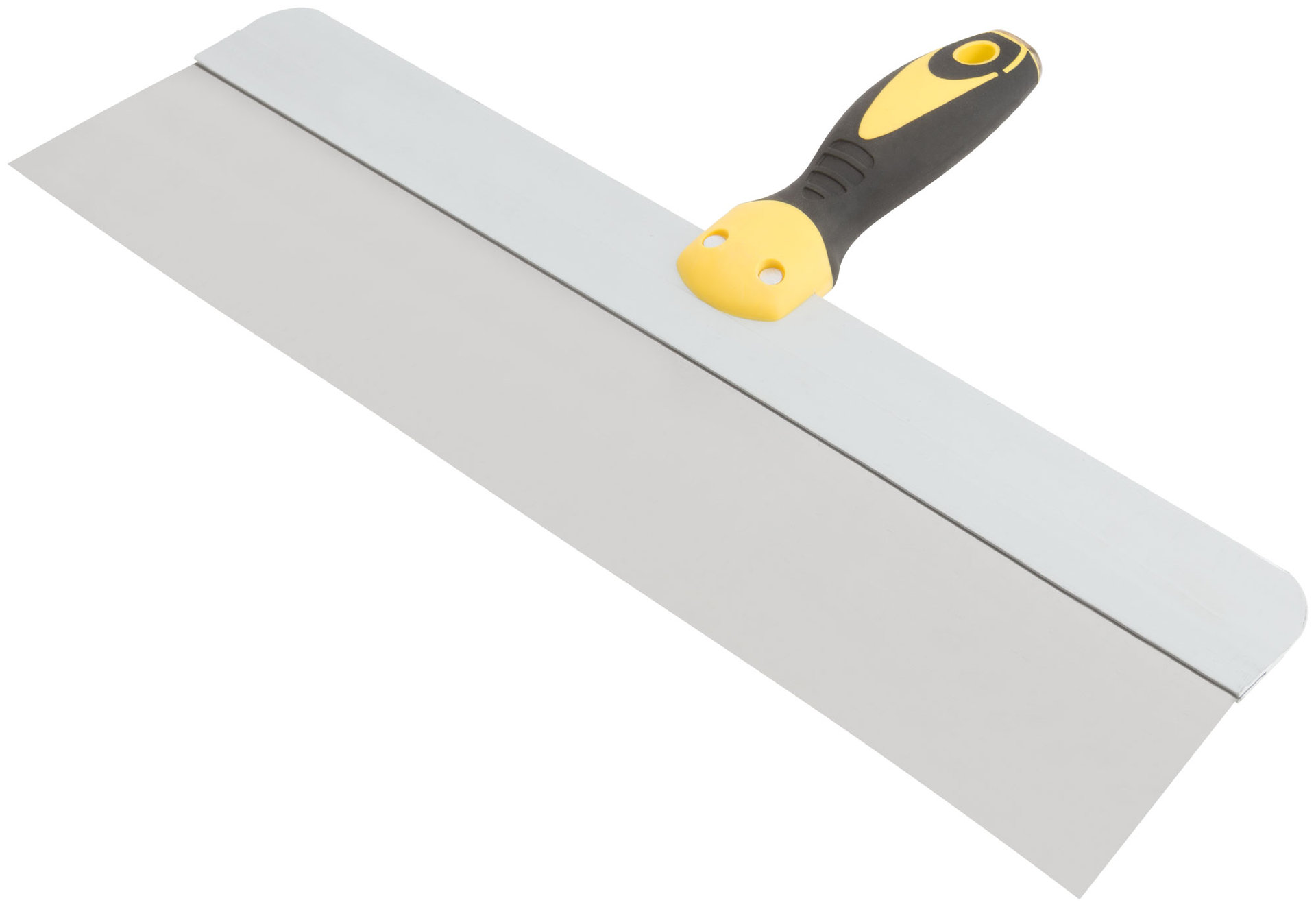 Шпатель фасадный нержавеющий Профи, прорезиненная ручка с метал.бойком 450 мм (06447)