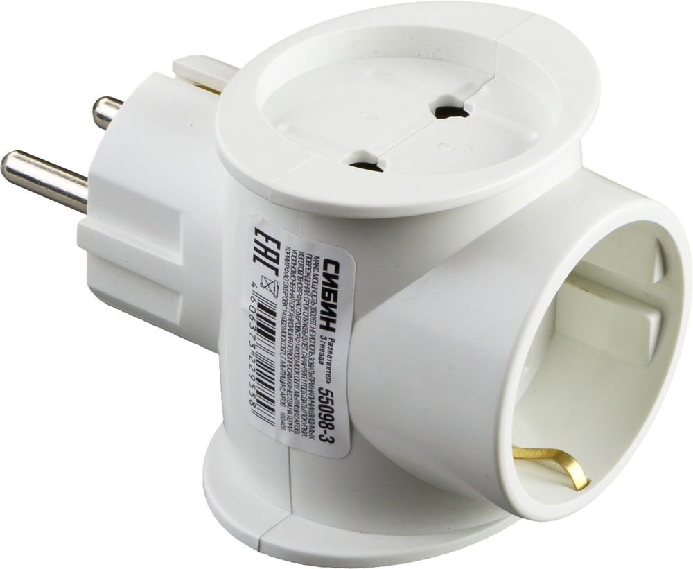 Сетевой разветвитель 3 гнезда СИБИН 55098-3