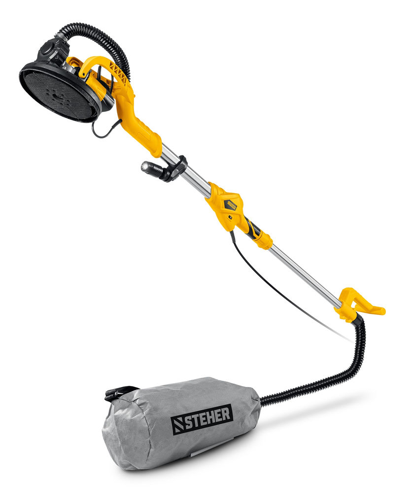 Машина шлифовальная для стен (жираф) d225 мм, 800 Вт, удлиненная рукоятка, подсветка STEHER DWL-800