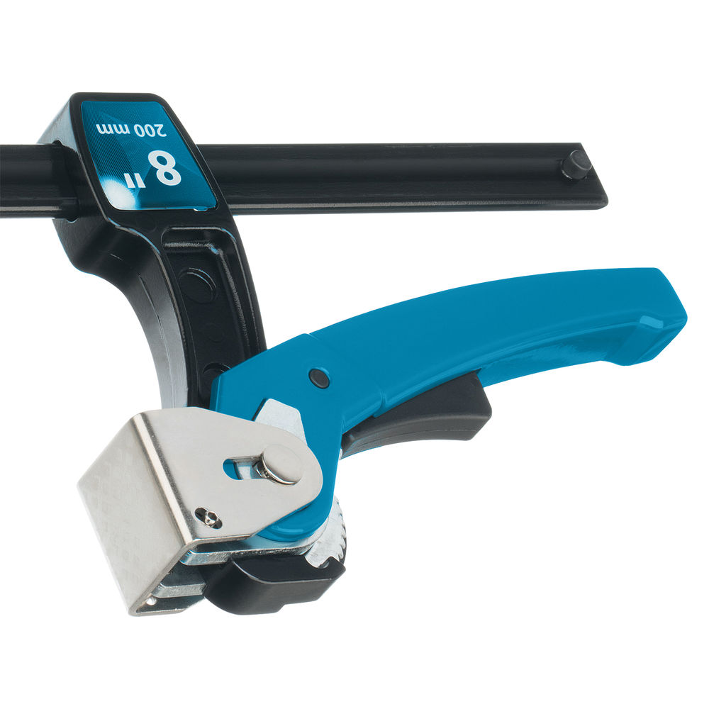 Струбцина реечная быстрозажимная 8, металлический корпус, рычажный храповой механизм, 200 мм Gross (20719)