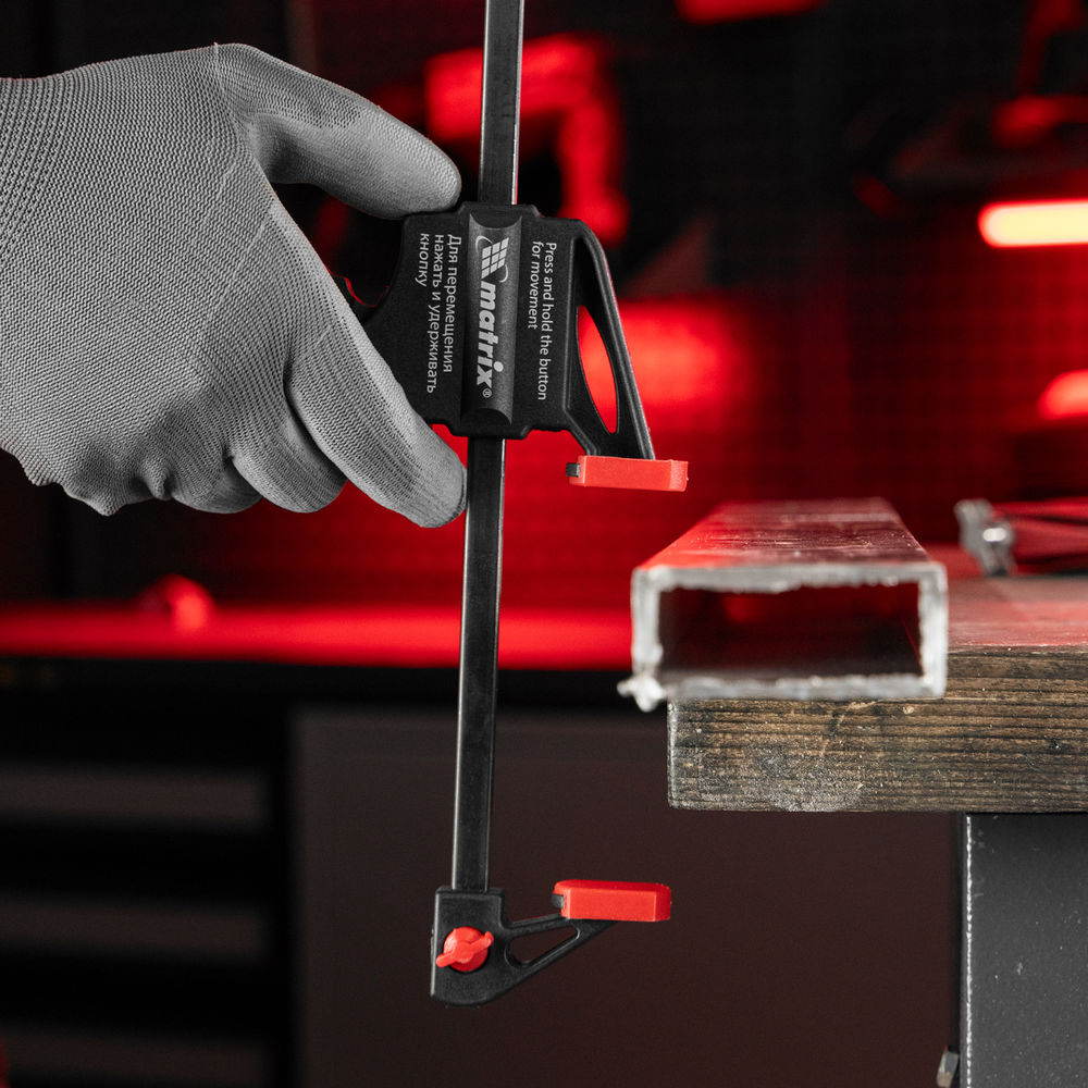 Струбцина универсальная, быстрозажимная, F-образная, 450 х 565 х 45 мм, пластиковый корпус Matrix (20574)