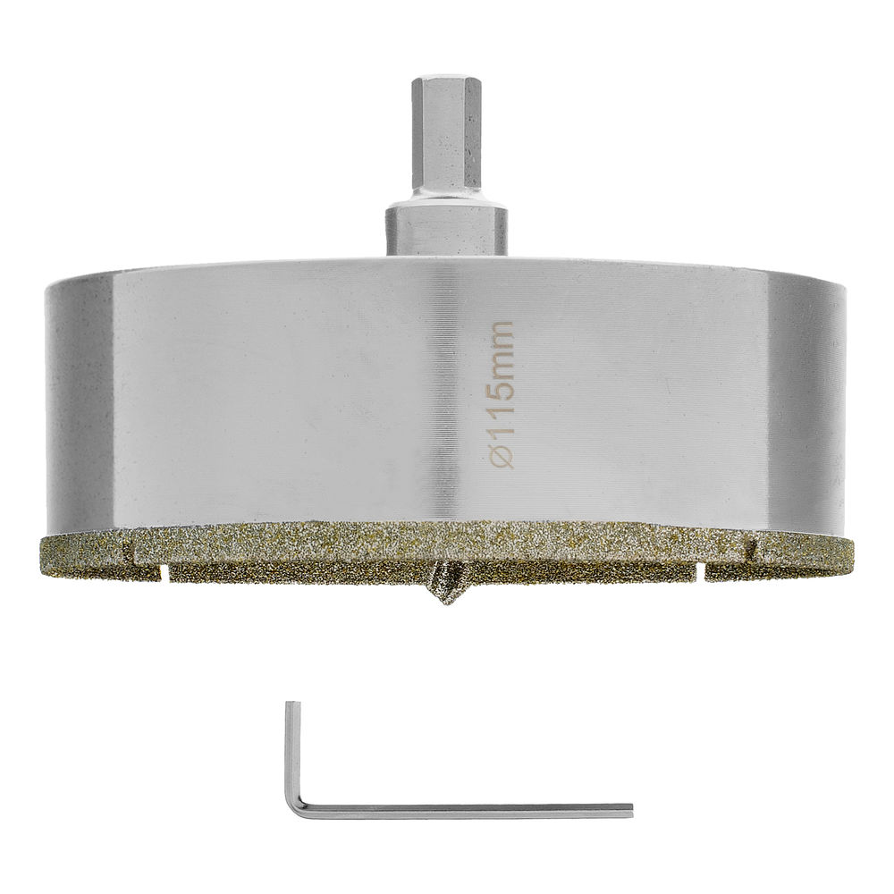 Сверло алмазное по керамограниту, 115 х 67 мм, трехгранный хвостовик Matrix (726943)