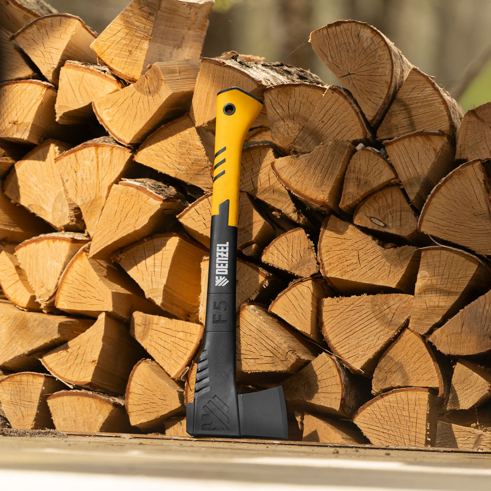 Топор-колун, F5, 1100 гр, двухкомпонентная рукоятка, 500 мм// Denzel