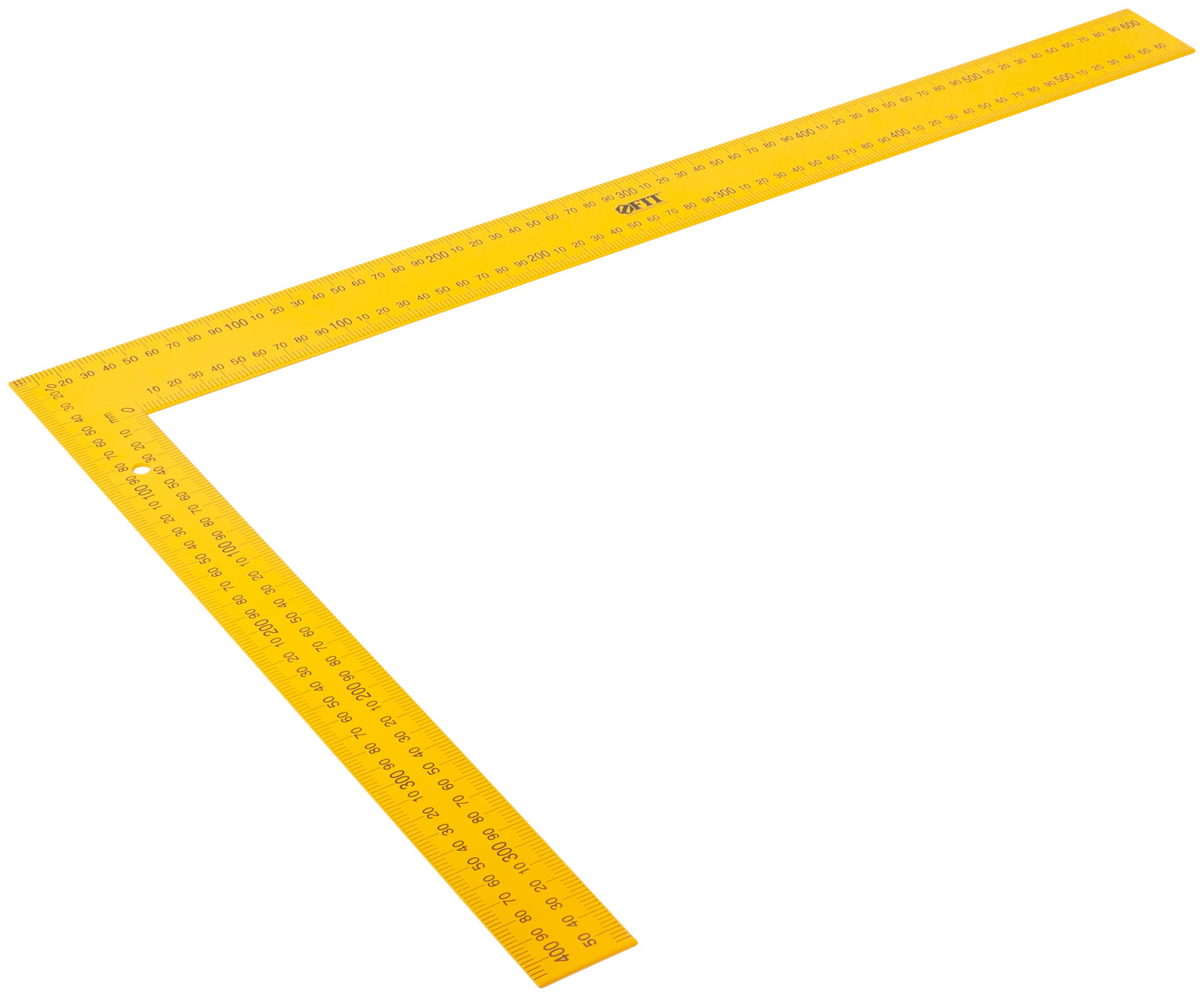 Угольник столярный цельнометаллический желтый, крашеная шкала 400 x 600 мм (19626)