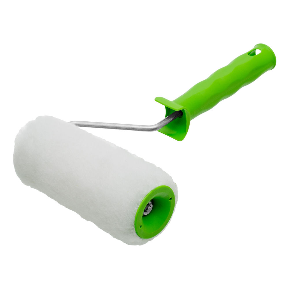 Валик Искусственный мех с ручкой, 150 мм, ворс 15 мм, D 48 мм, D ручки 6 мм, полиэстер Сибртех (80112)