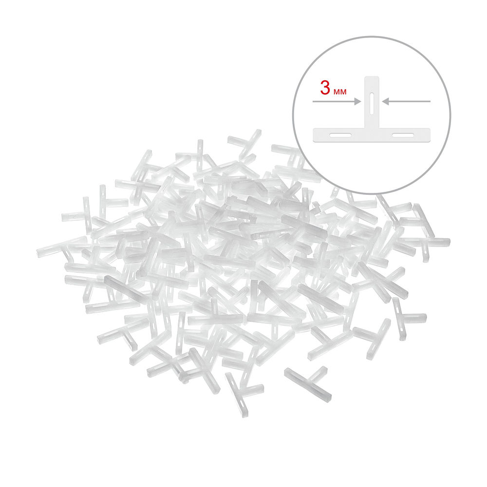 Крестики для плитки Т-образные 3 мм, 150 шт ЗУБР 33813-3