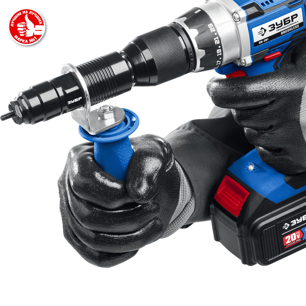 Насадка-заклепочник на шуруповерт НР-М8, М3 - М8 ЗУБР Профессионал 31221