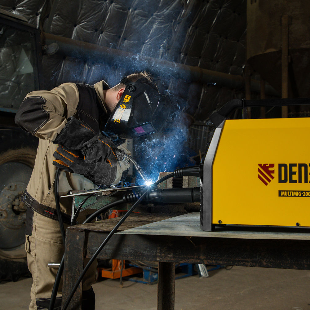 Аппарат инвертор. полуавтомат. сварки MultiMIG-200DP Synergy Double Pulse, 200 А, ПВ 80% Denzel (94313)