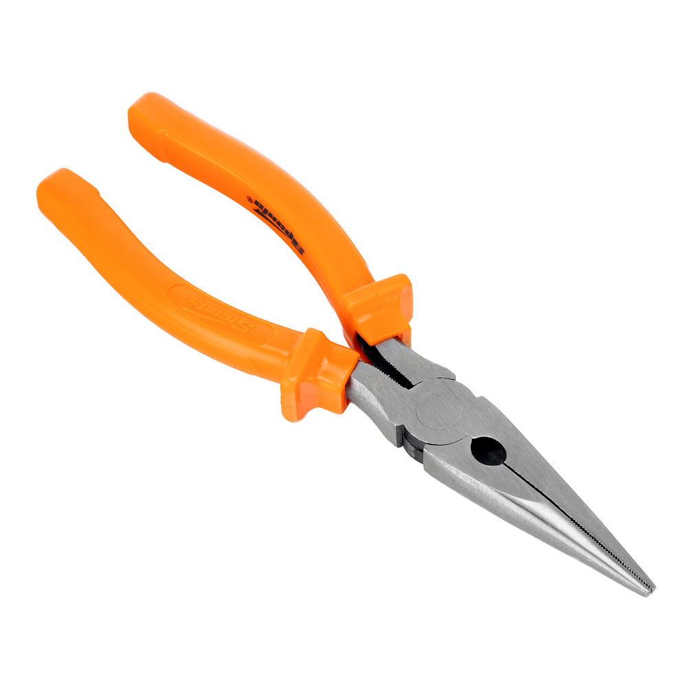 Длинногубцы прямые Classic, 200 мм, шлифованные, пластмассовые рукоятки Sparta (17163)