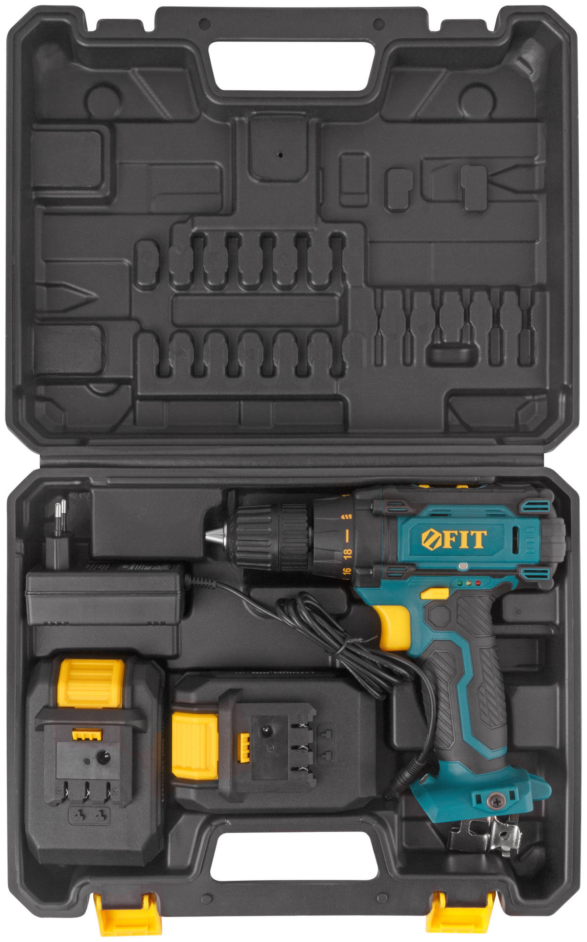 Дрель-Шуруповерт акк. 18 В; 0-450/1550 об/мин; 29 Нм; 2 (Li-Ion) 1,3 Ач; 1,5 ч.; рез. накл.; кейс (80199)
