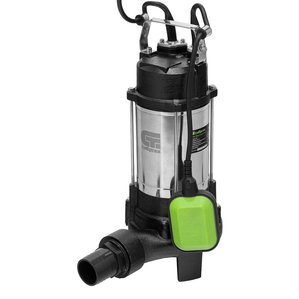 Фекальный насос СФН1100-Н, 1100 Вт, напор 10 м, 18000 л/ч, нож Сибртех (99804)