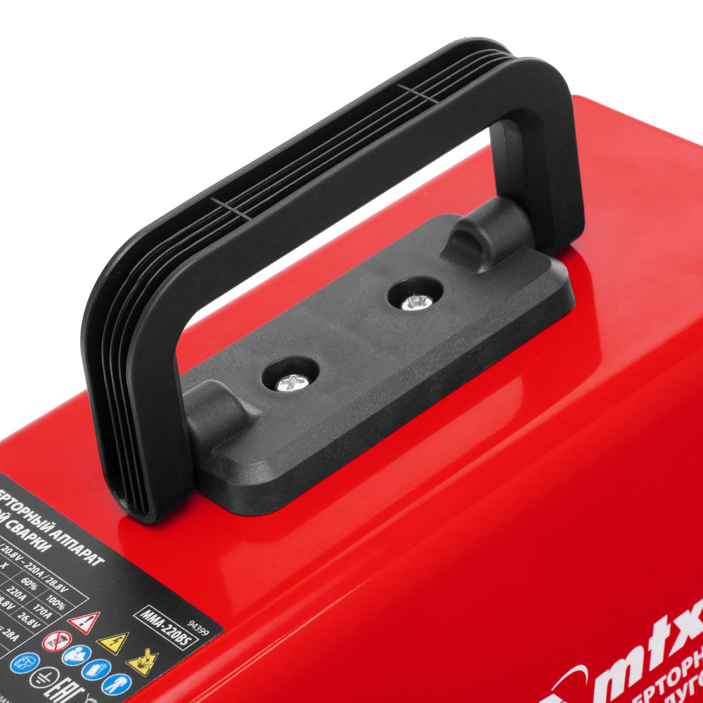 Инверторный аппарат дуговой сварки MMA-220BS, 220 А, ПВ 60% MTX (94399)