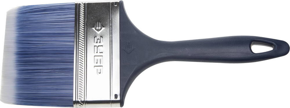 Кисть плоская АКВА КП-13, 100 мм, 4, искусственная щетина, пластмассовая ручка, для высокотекучих ЛКМ ЗУБР 4-01013-100