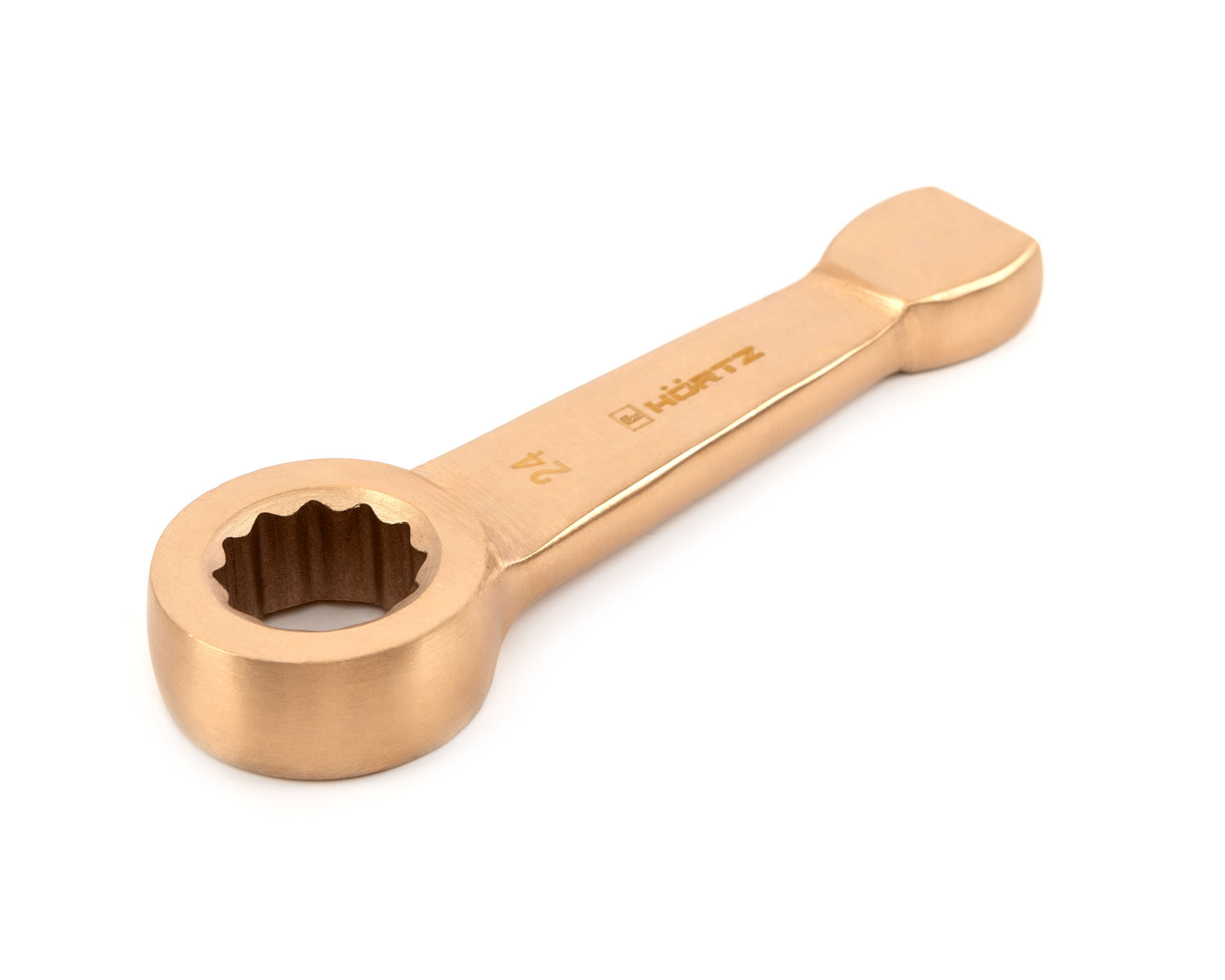 Ключ накидной односторонний ударный облегчённый 24 искробезопасный сплав BeCu 160A-24, HORTZ