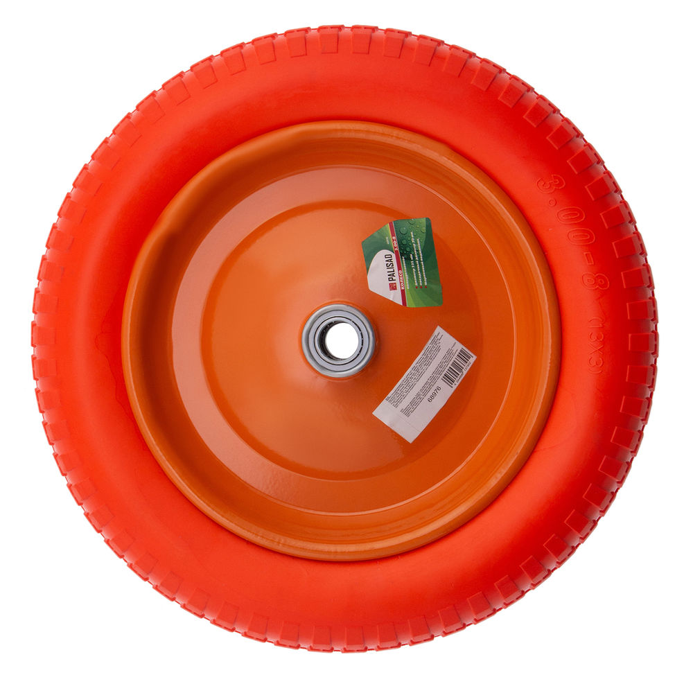 Колесо полиуретановое 3.00-8, длина оси 90 мм, подшипник 20 мм Palisad (68976)