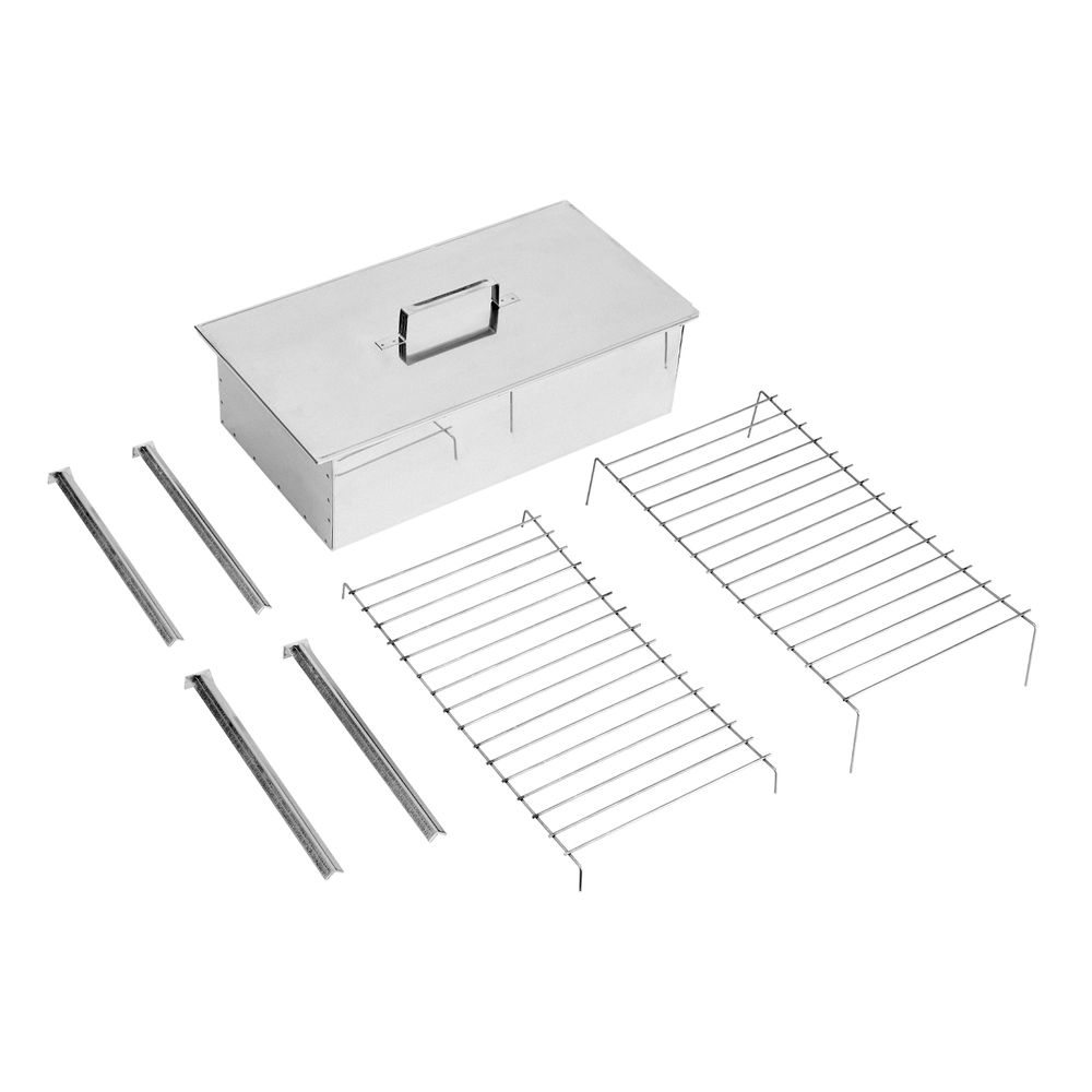 Коптильня двухъярусная 500 x 270 x 175 мм, нержавеющая сталь, 0.8 мм, с поддоном, на ножках, Camping Palisad (69526)