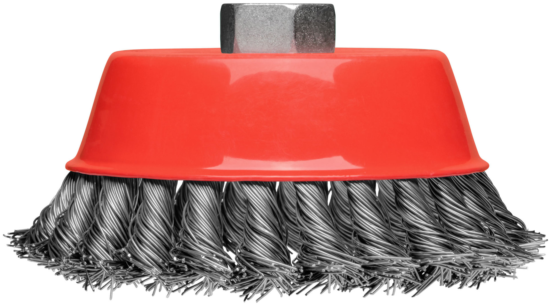 Корщетка-чашка, гайка М14, стальная витая проволока 125 мм, блистер (39099)