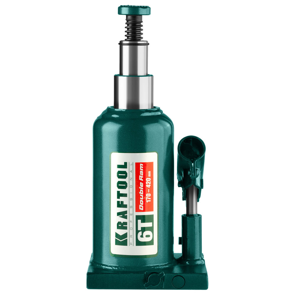 Домкрат бутылочный двухштоковый 6 т, 170 - 420 мм с увеличенным подъемом DOUBLE RAM KRAFTOOL 43463-6