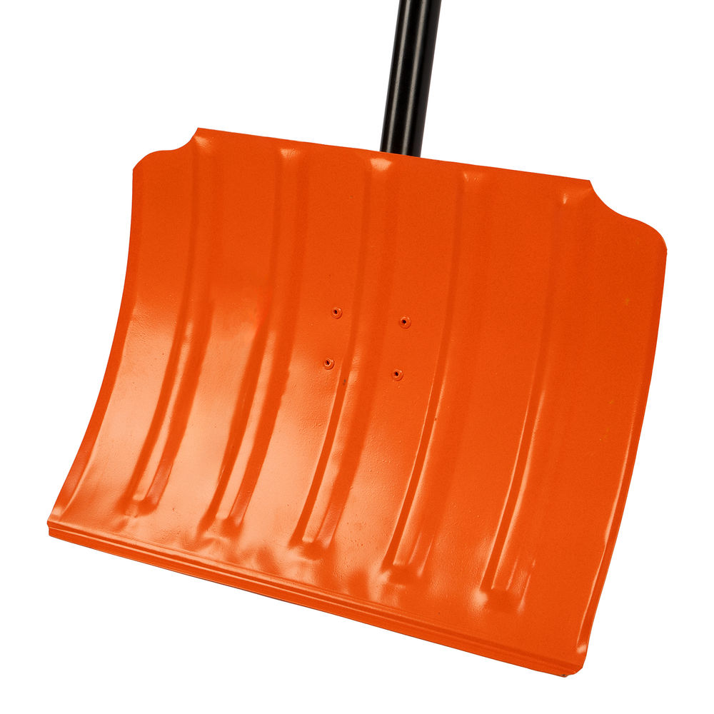 Лопата для уборки снега стальная, 470х335х1335 мм, стальной черенок, Сибртех (61656)