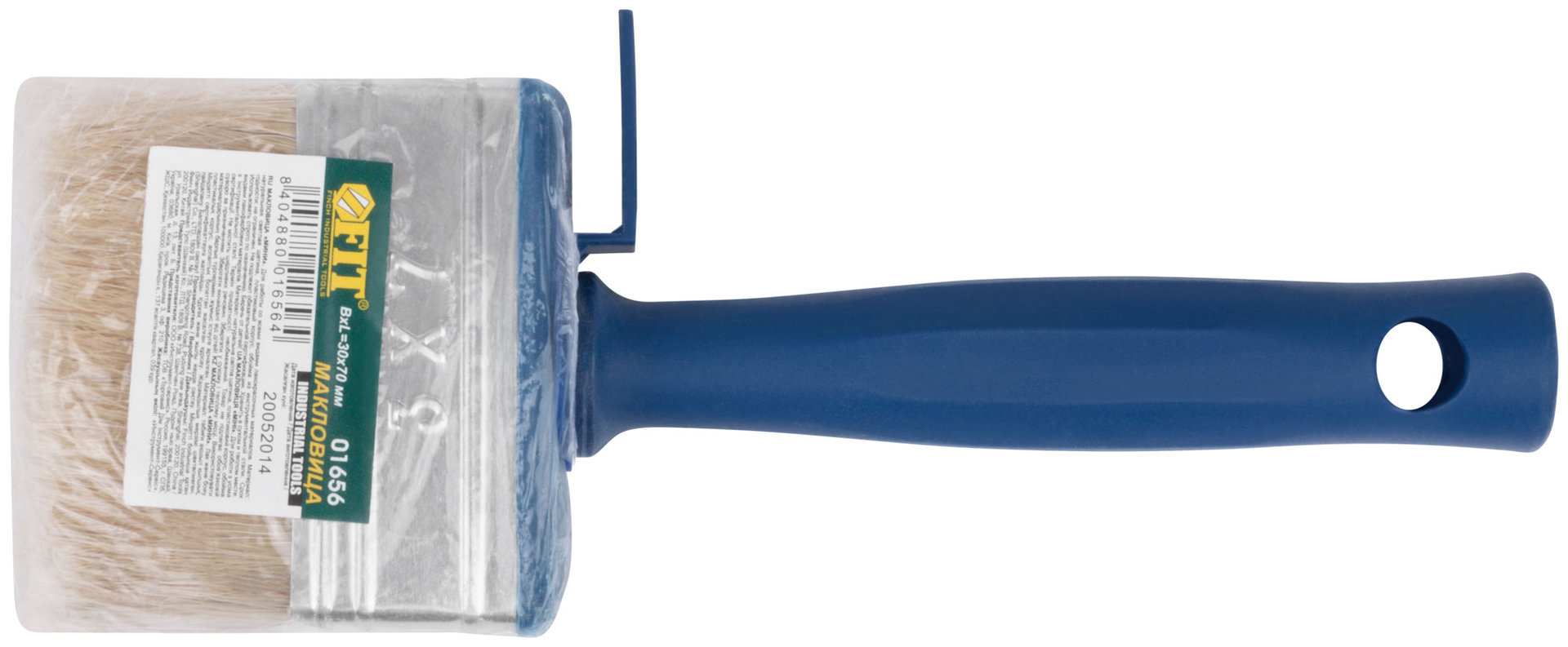 Макловица, натур.светлая щетина, пластиковый корпус, полая ручка, мини 30 х 70 мм (01656)