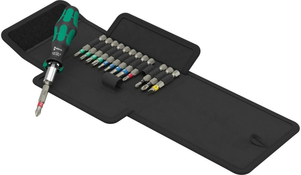 Набор бит 50 мм с отвёрткой-битодержателем с функцией трещотки, с патроном Rapidaptor, 14 пр. Kraftform Kompakt 838 RA S Set 1 WE-051060