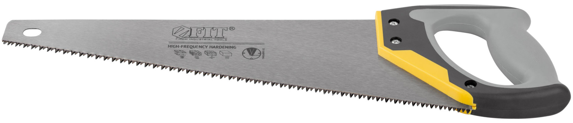 Ножовка по дереву, средний каленый зуб 7 ТPI, 3D заточка, 3К пласт.прорезиненная ручка, Профи 400 мм (40451)