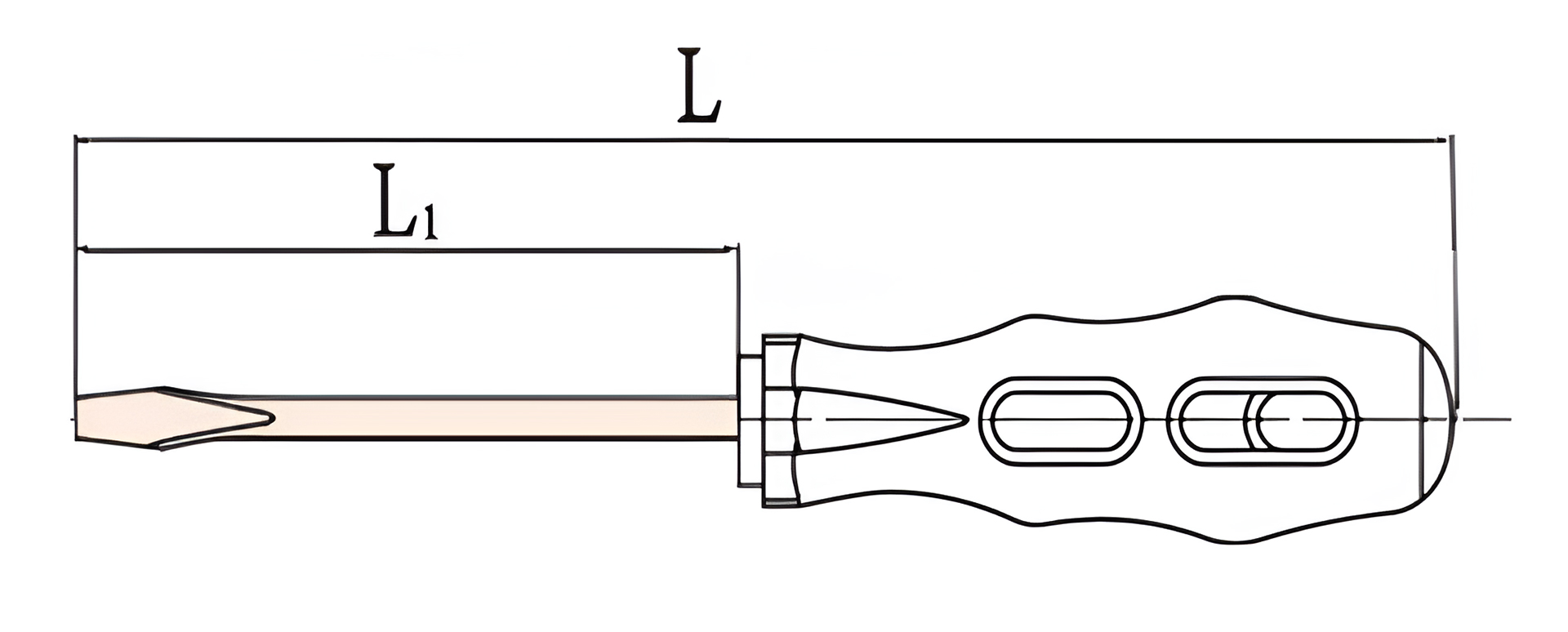 Отвертка шлицевая SL 4х75 (общ.159мм) искробезопасный сплав BeCu 260-1008, HORTZ