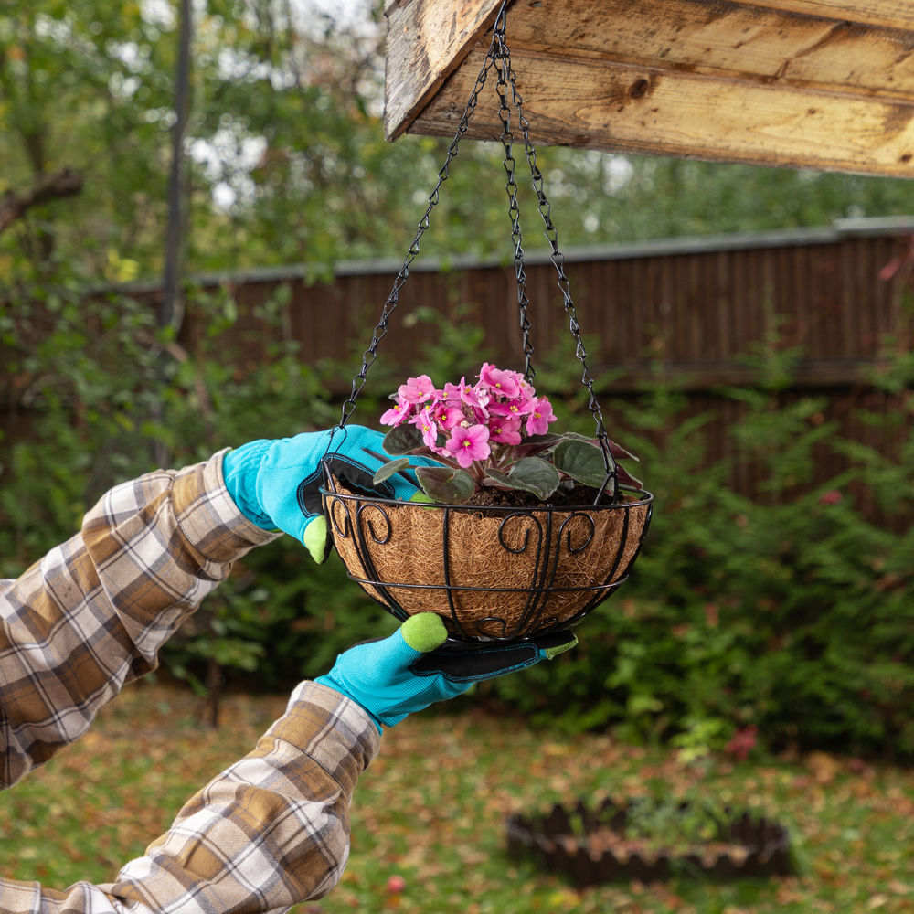 Подвесное кашпо с декором, 25 см, с кокосовой корзиной Palisad (69005)