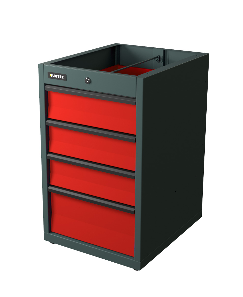 Тумба с 4-мя ящиками красный RUNTEC TI4-7016-3020