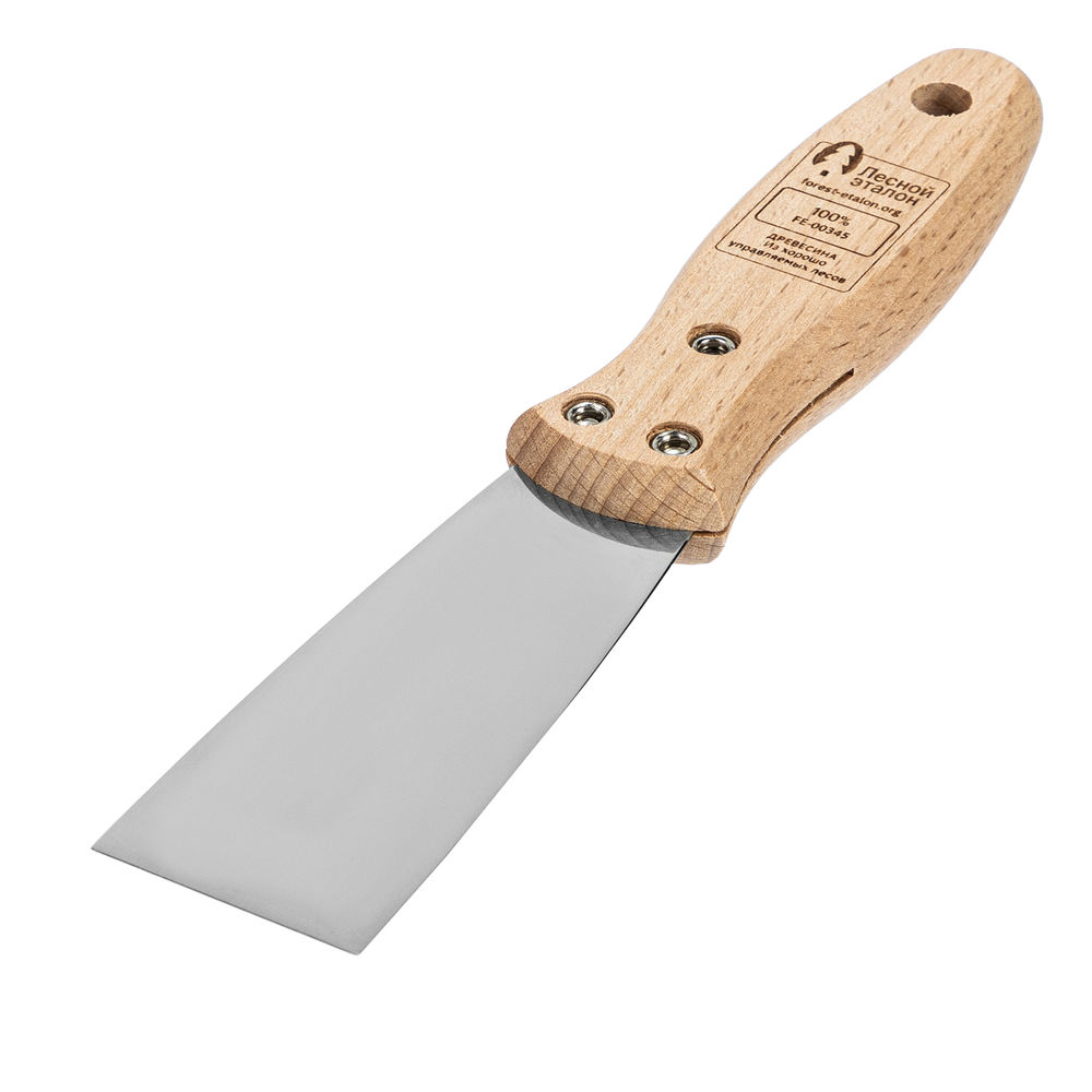 Шпательная лопатка из нержавеющей стали, 40 мм, буковая рукоятка, EFP Matrix (85610)