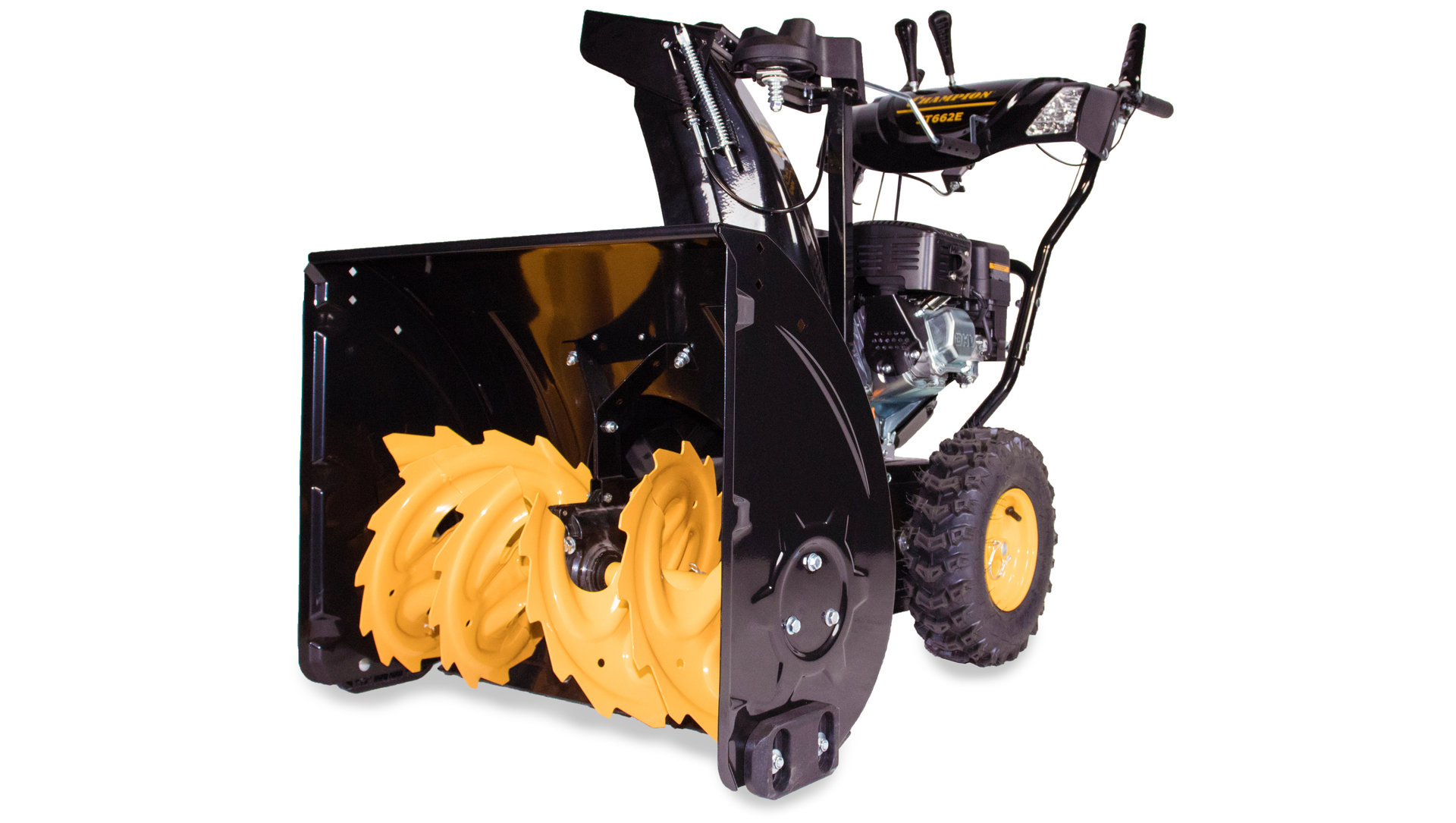 Снегоотбрасыватель CHAMPION ST662E (6,5лс61см6F/2Rколеса3,6л80,5кг эл.стартер, фары, обогрев рук) (ST662E)