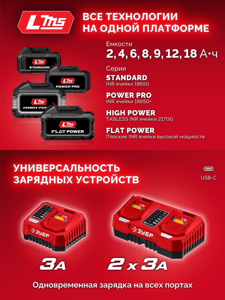 Дрель-шуруповерт ударная бесщеточная 20 В 165 Н·м без АКБ LMS ЗУБР ДБУ-165
