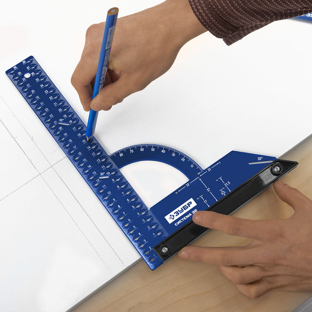 Угольник мебельный разметочный Система-32 Профессионал ЗУБР 34398-30