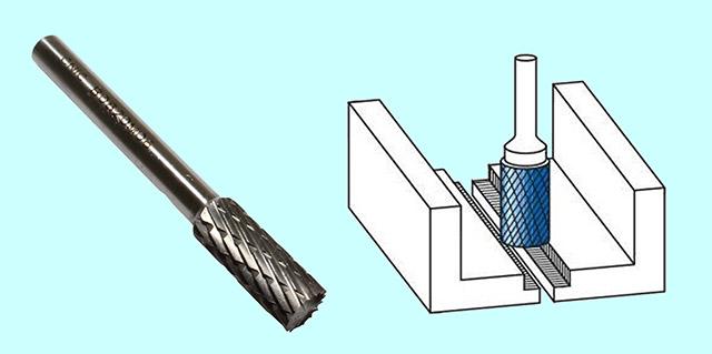 Борфреза цилиндрическая d 8х20х6х60 Р6АМ5 Х-образн. насечка CNIC (В08 20М06) с заточ.торцем