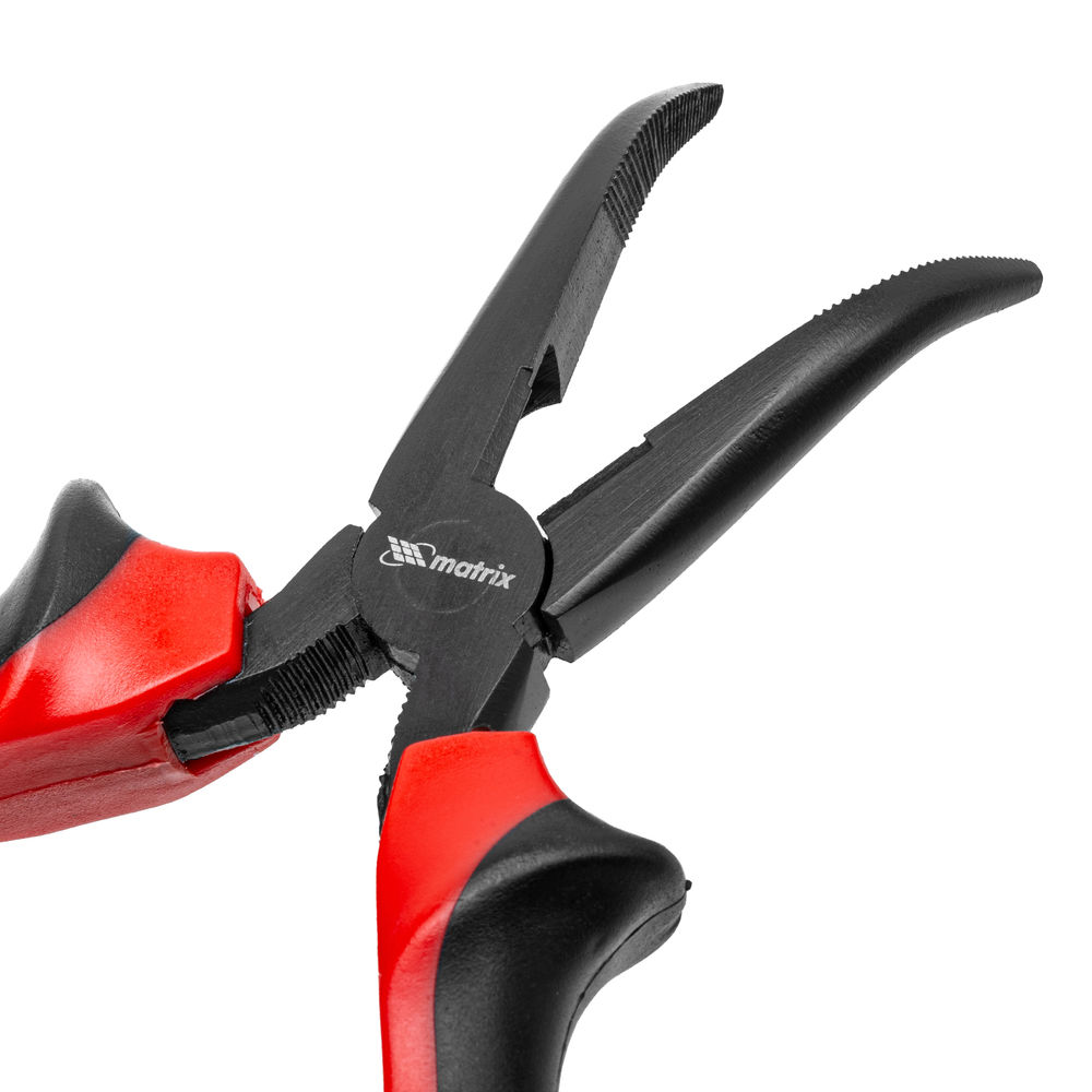 Длинногубцы изогнутые Black Nickel, 160 мм, двухкомпонентные рукоятки Matrix (17458)
