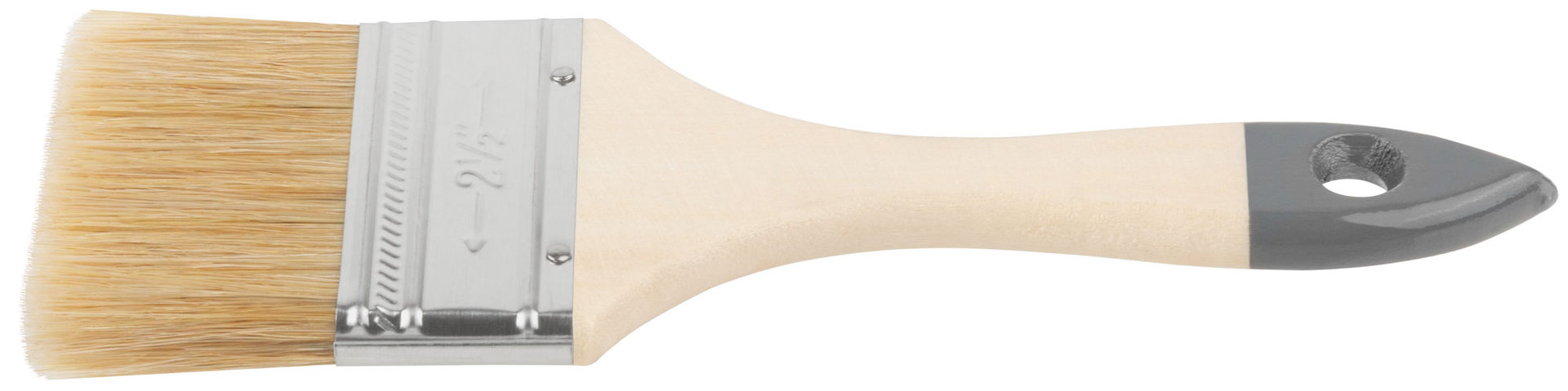 Кисть флейцевая Лайт, натур. cветлая щетина, деревянная ручка 2,5 (63 мм) (00806)