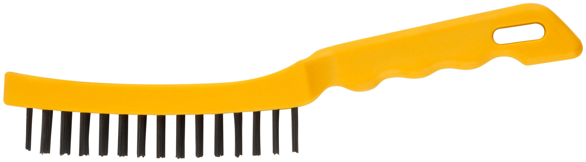 Корщетка стальная, желтая пластиковая ручка, 275 мм, 4-х рядная (38438)