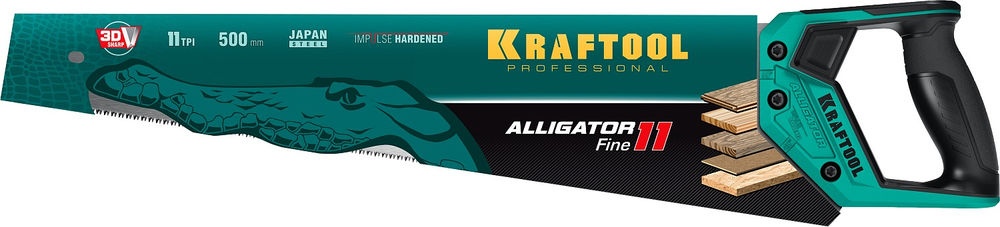 Ножовка для точного реза Alligator Fine 11, 500 мм KRAFTOOL 15203-50