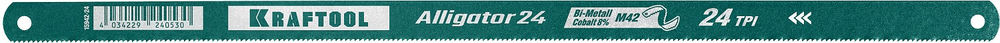 Биметаллическое гибкое полотно по металлу Alligator-24, 24 TPI, 300 мм KRAFTOOL 15942-24-1
