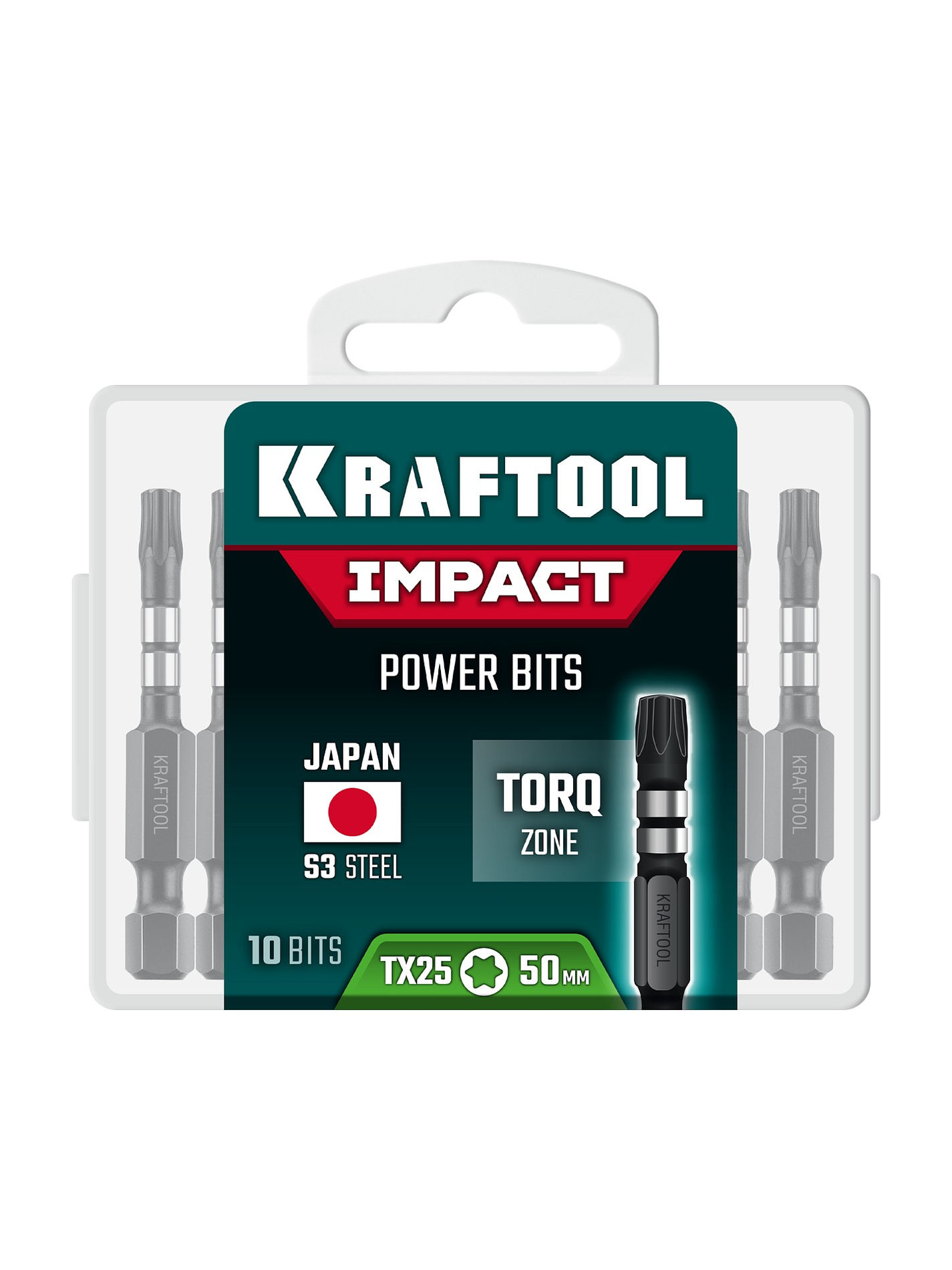 KRAFTOOL Impact TX 20, 50 мм, 10 шт, ударные биты (26195-20-50-S10)