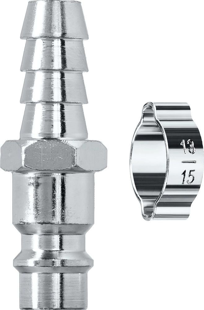 Переходник штуцер «елочка», 10 мм – рапид штуцер, с хомутом KRAFTOOL 06597-10