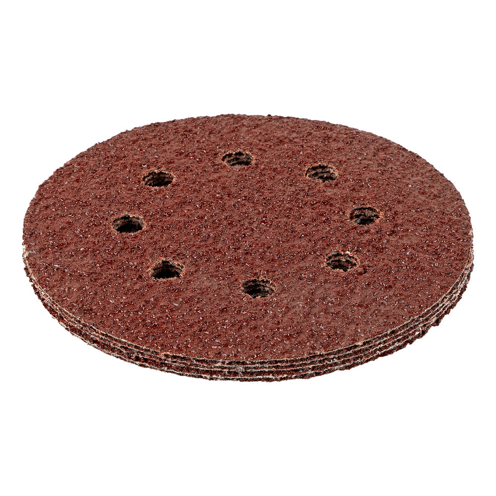 Круг абразивный на ворсовой подложке под липучку, перфорированный, P 36, 125 мм, 5 шт Matrix (73801)